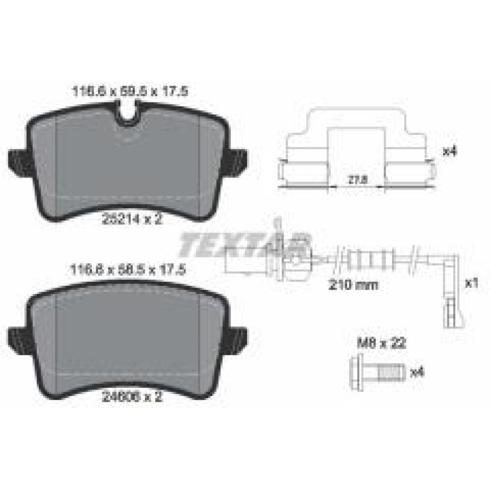 Колодки гальмівні (задні) Audi A4/A5/A6/A7 07-15/Porsche Macan 14- (Lucas) Q+ (з датчиками)