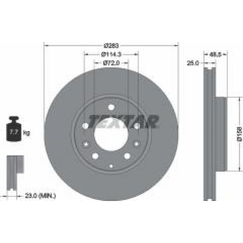 Диск гальмівний (передній) Mazda 6 02-13 (283х25) PRO