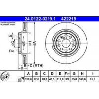 Диск гальмівний (задній) VW Passat 05-/Golf/Seat Leon 12- (310x22) (з покриттям) (вент.)