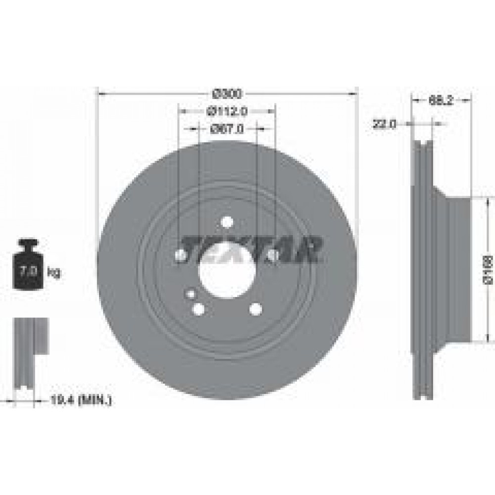 Диск гальмівний (задній) MB E-class (W211/W212/S211/S212) 02-09 (300x22) PRO+