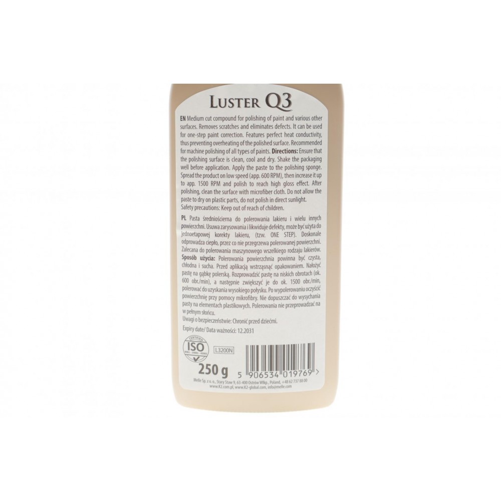Паста для полірування кузова Luster Q3 (250g)