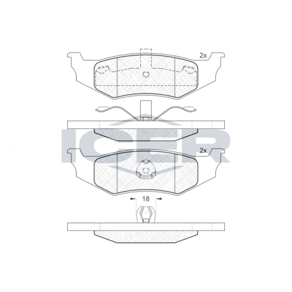 Колодки гальмівні (задні) Chrysler 300M/Neon/Sebring 98-07
