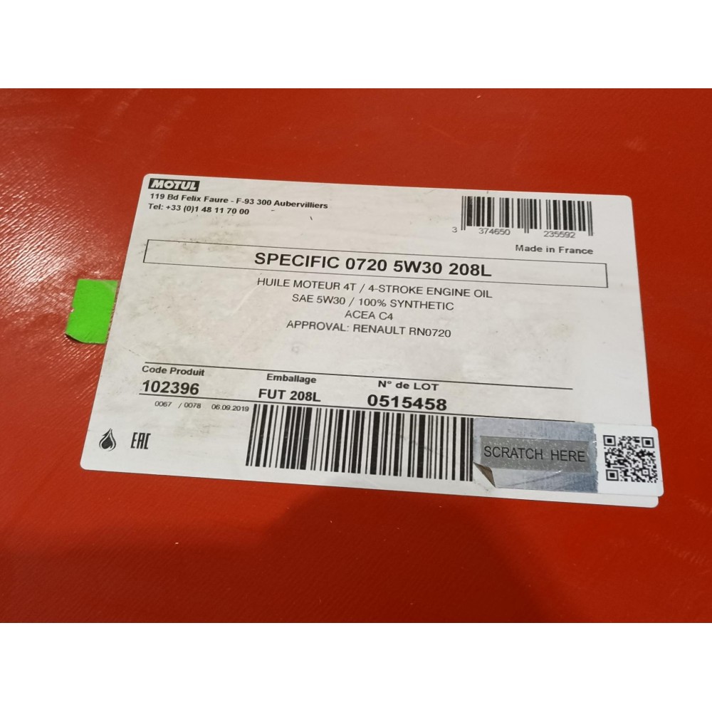 Олива 5W30 Specific 0720 (208L) (RN0720)