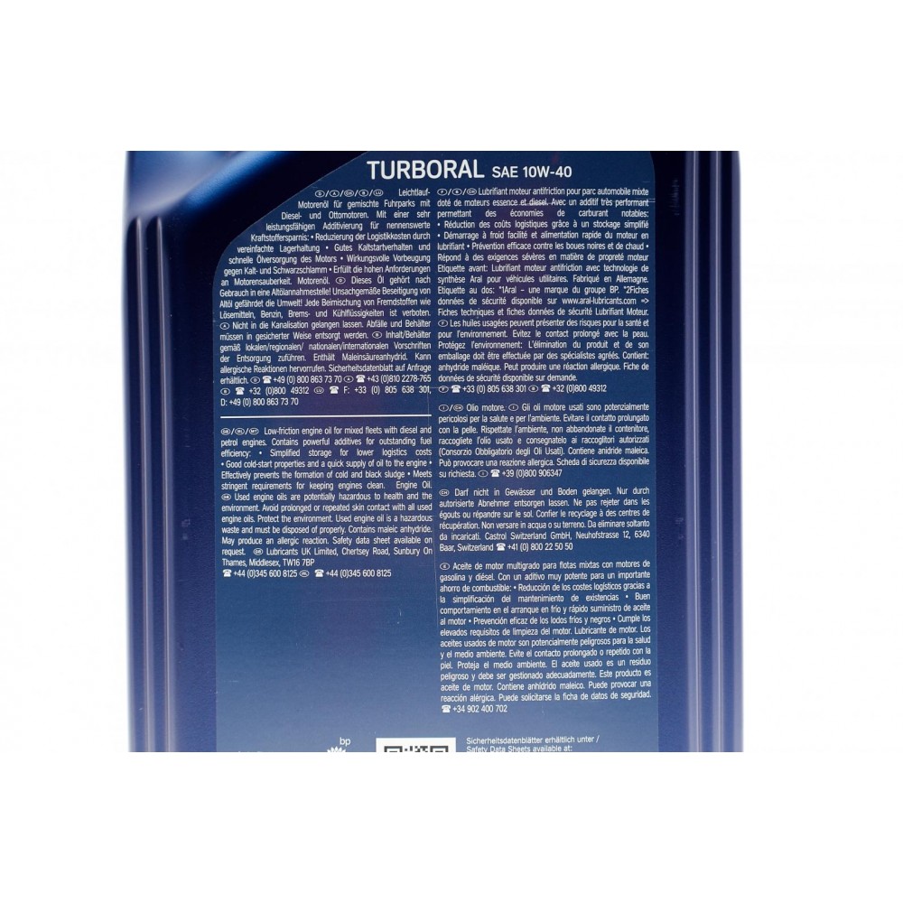 Олива 10W40 Turboral (5L) (MB228.3/MB 229.1/MB 235.28/Renault RLD/Volvo VDS-2) (22104)