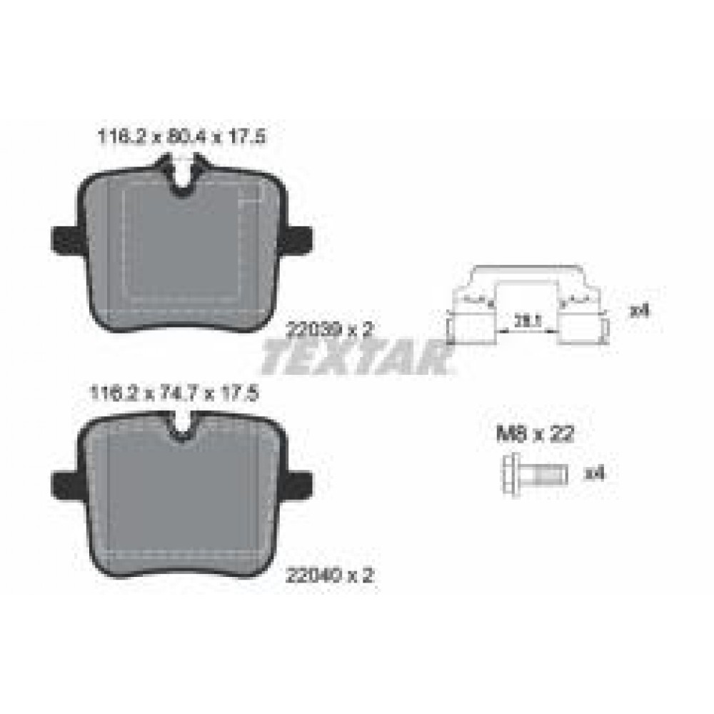 Колодки гальмівні (задні) BMW M5 (G30)/X5 (G05)/X6 (G06) 17- (TRW) (з аксесуарами)