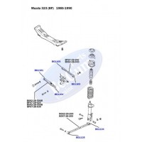 Сайлентблок важеля (заднього/ззовні) Mazda 323 85-93 (поперечного)