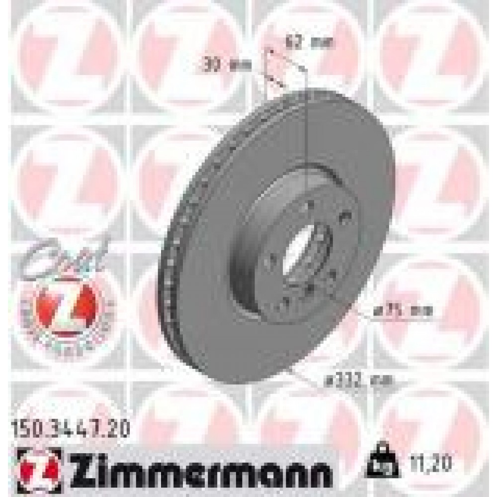 Диск гальмівний (передній) BMW X5 (E70) 06-13/X6 (E71/E72) 07-14 (332x30) (з покриттям) (вентильований)