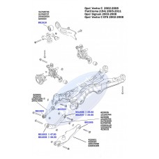 Сайлентблок важеля (заднього/зверху) Opel Vectra S 1.9CDTI/2.0DTI 02-(47.50x14.00x54.00)до рестайлінг