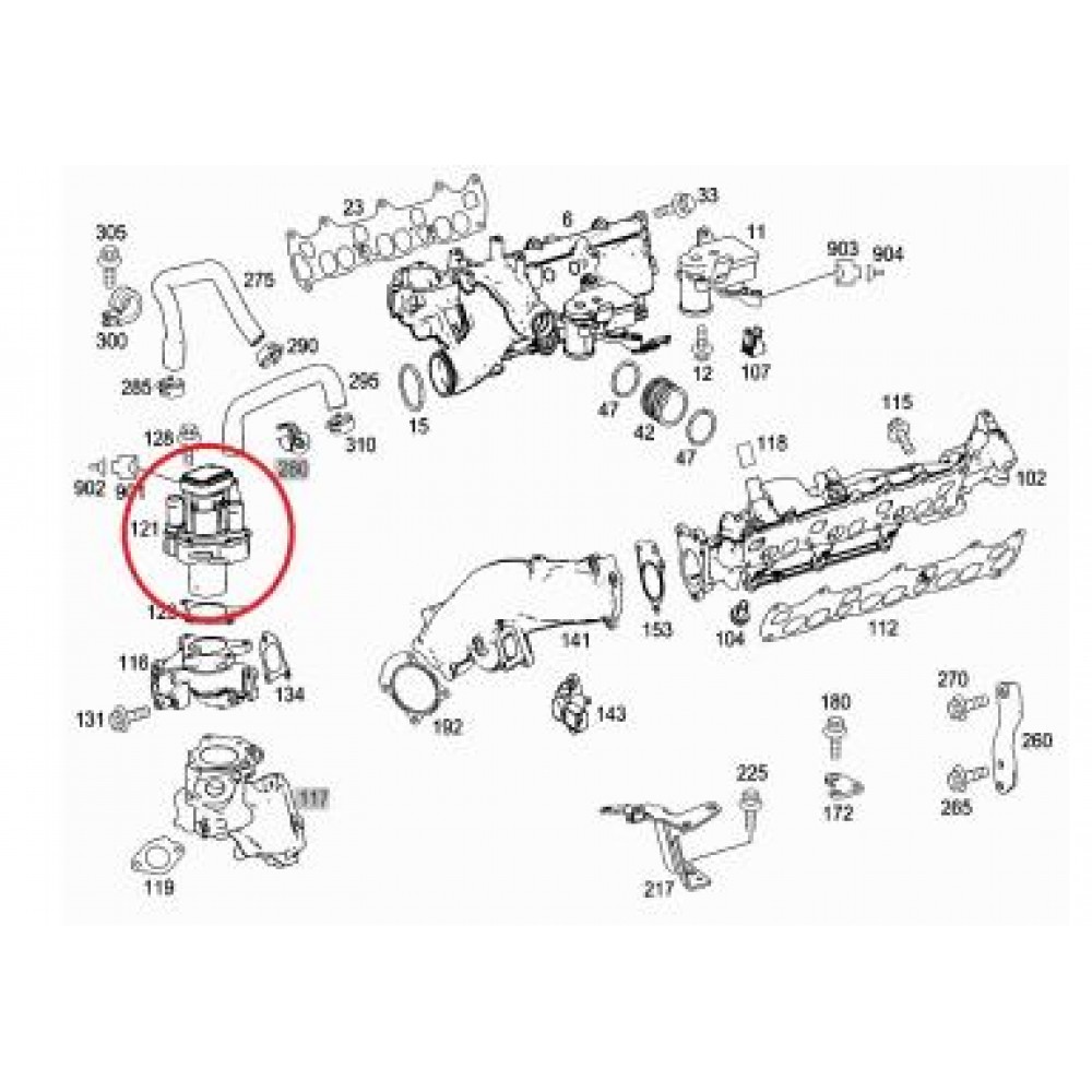 Клапан EGR MB Sprinter 3.0CDI OM642