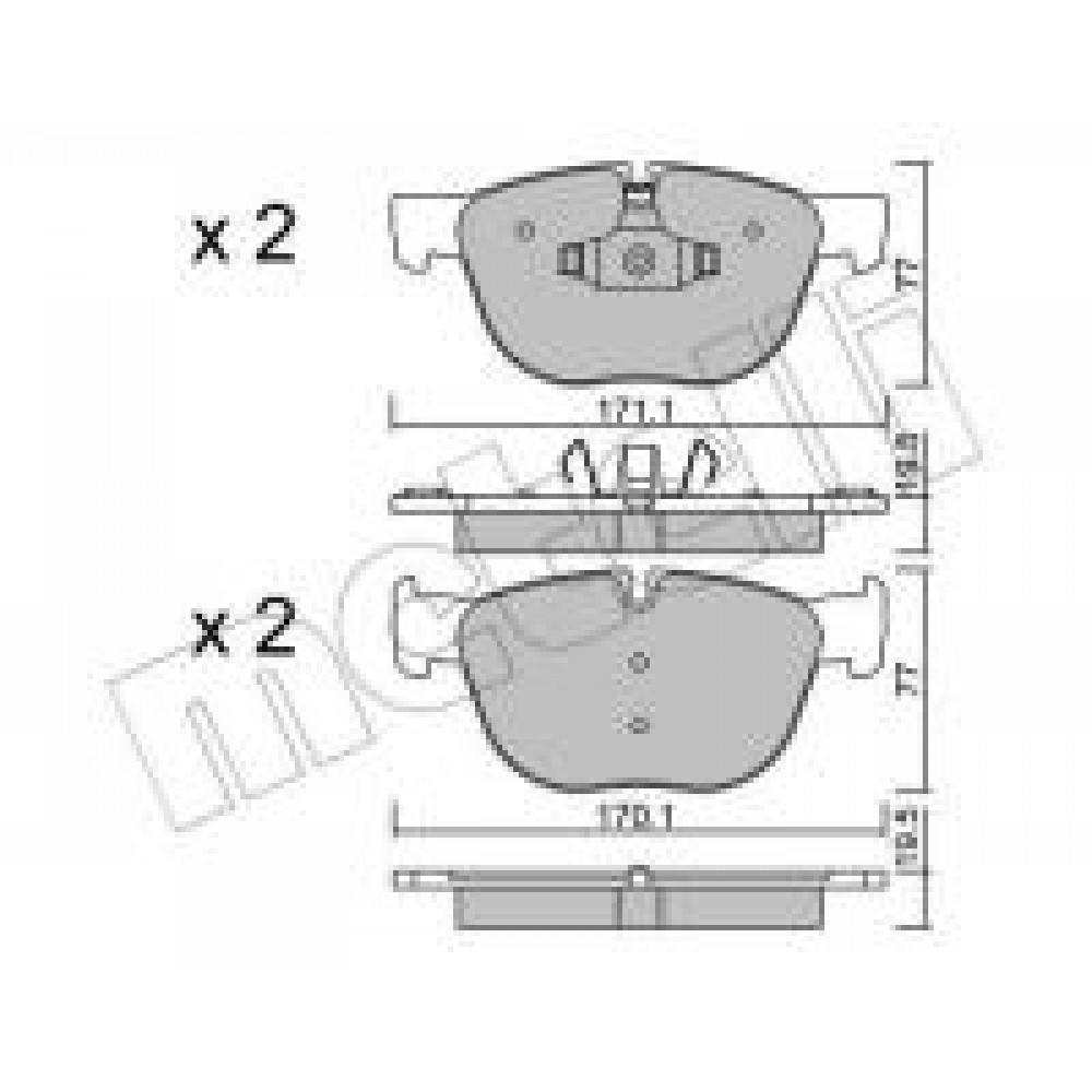 Колодки гальмівні (передні) BMW X4 (F26) 14-18/X5 (E70/F15/F85) 06-18/X6 (E71/E72/F16/F86) 08-19