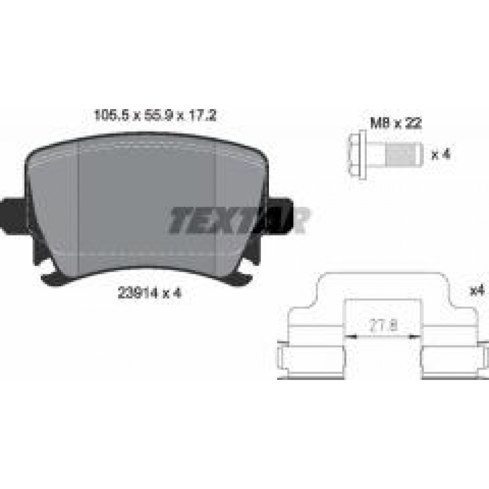 Колодки гальмівні (задні) VW Caddy 03- (Lucas) Q+