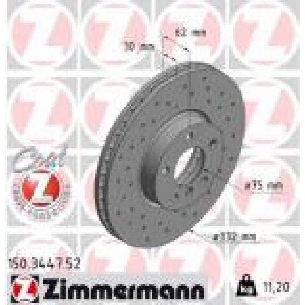 Диск гальмівний (передній) BMW X5 (E70) 06-13/X6 (E71/E72) 07-14 (332x30) (з отворами) (вент.)