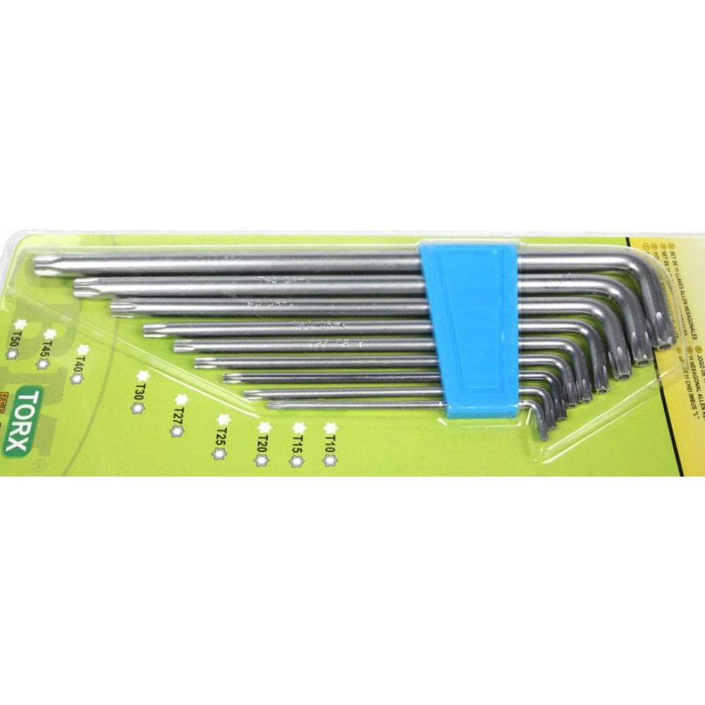 Набір ключів Г-подібних Torx (9 шт) (275мм) (Т10/Т15/Т20/Т25/Т27/Т30/Т40/Т45/Т50мм)