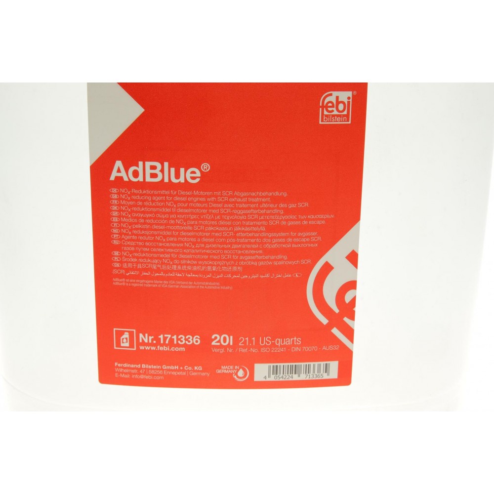 Рідина для нейтралізації відпрацьованих газів AdBlue (сечовина) (20L)