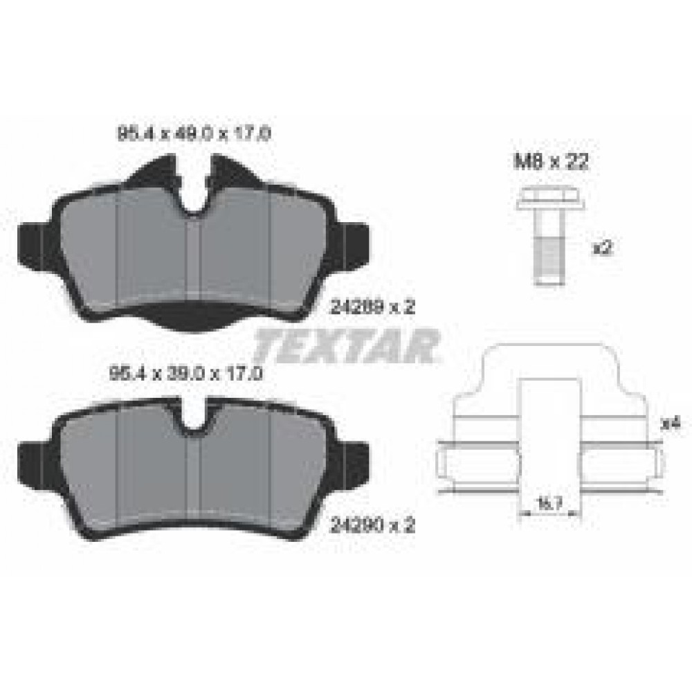 Колодки гальмівні (задні) Mini (R50/R53/R56)/Roadster (R59)/Clubman (R55) 06-06