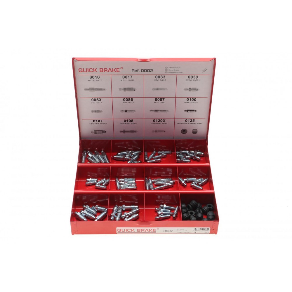 Комплект штуцерів прокачки гальм M6x1-M10x1/7x21.7-11x29.9 +заглушки (75шт.)