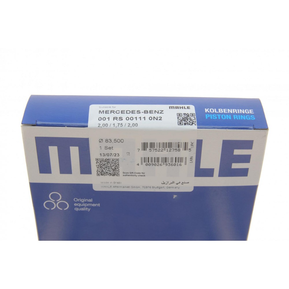 Кільця поршневі MB Sprinter 2.2CDI OM651 (83.50mm/+0.5) (2-1.75-2)