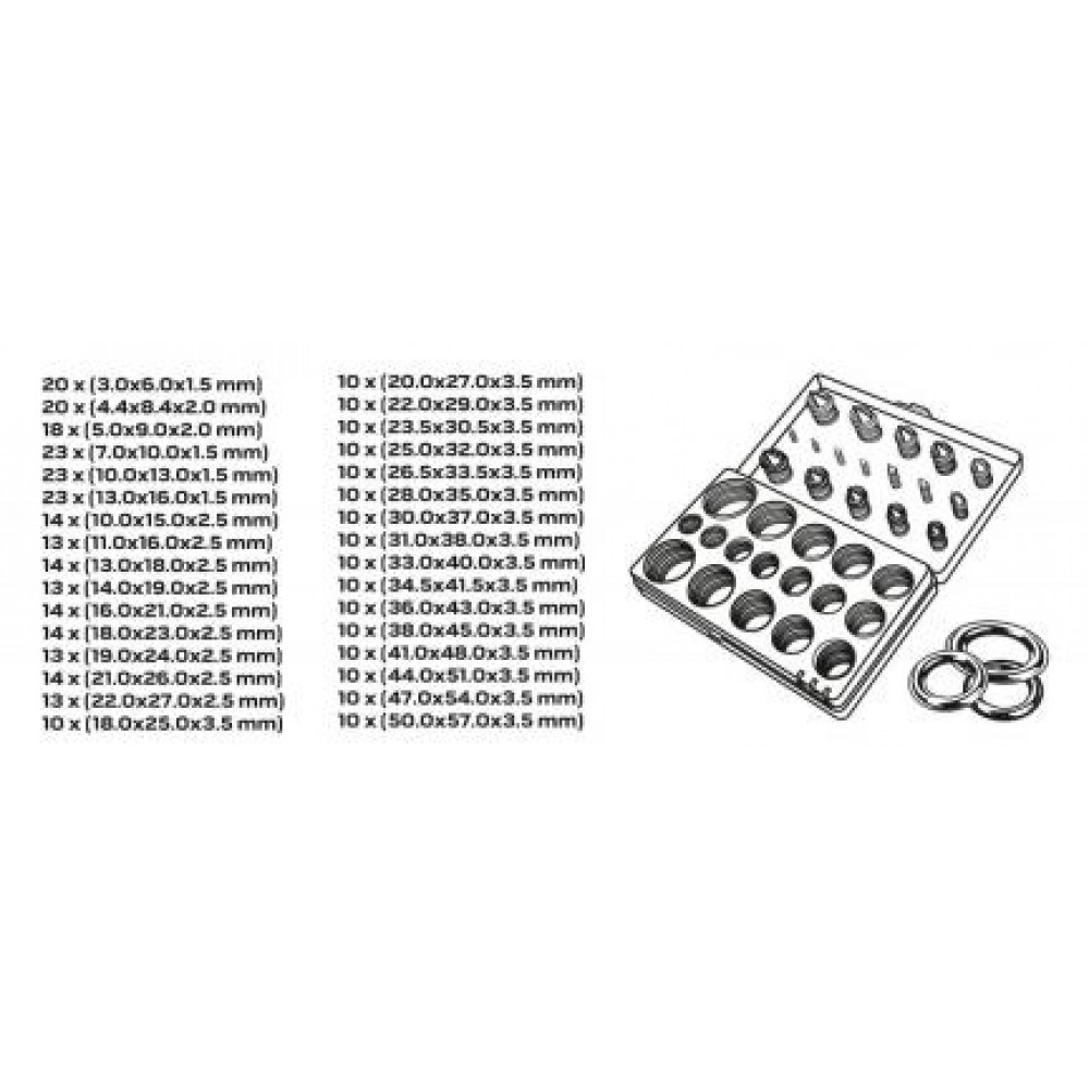 Набір кілець ущільнюючих (к-кт 419шт) O-ring (1.5mm-3.5mm)
