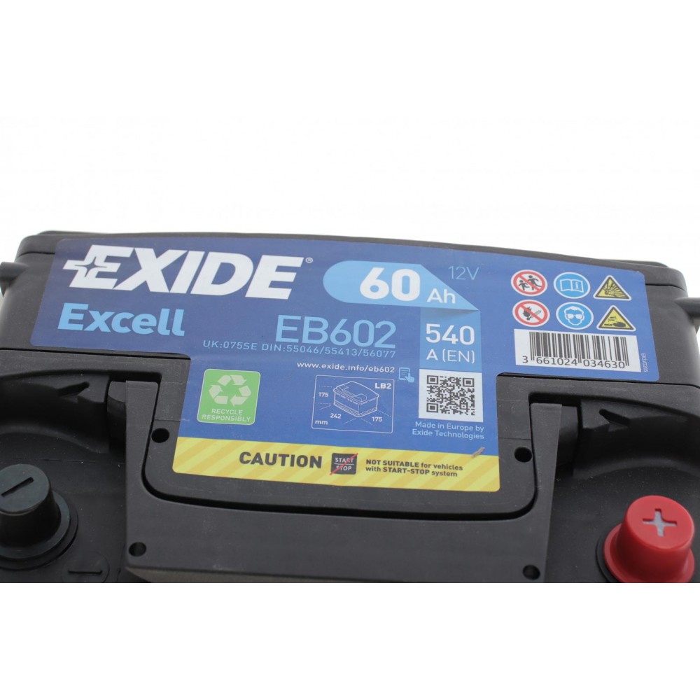 Акумуляторна батарея 60Ah/540A (242x175x175/+R/B13) Excell