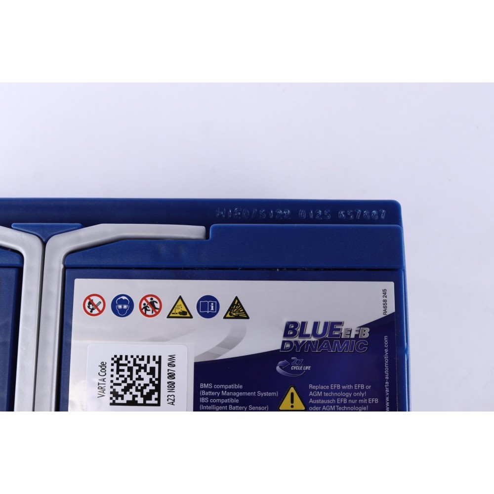 Акумуляторна батарея 80Ah/800A (315x175x190/+R/B13) (Start-Stop EFB) Blue Dunamic N80