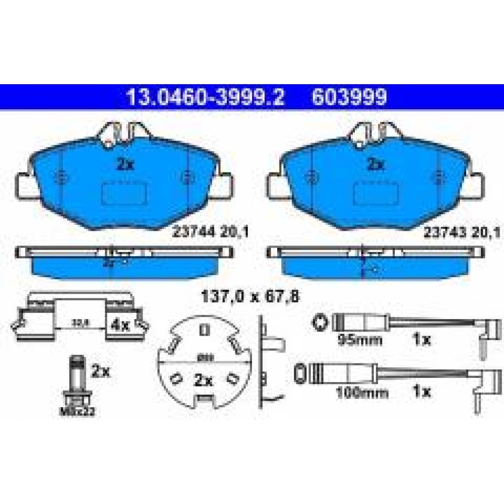 Колодки гальмівні (передні) MB E-class (W211) 02-09 (Bosch) (з датчиками)