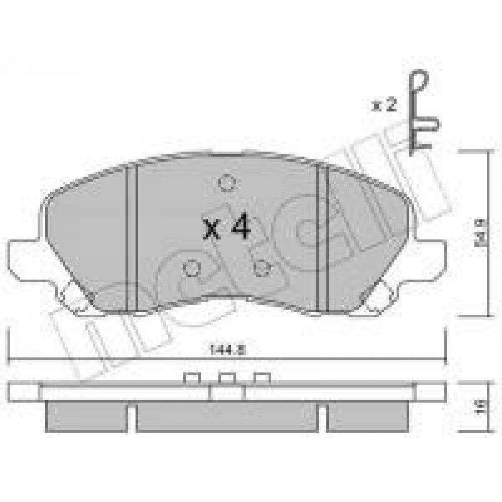 Колодки гальмівні (передні) Citroen C4/Peugeot 4008 12-/Mitsubishi Lancer/Outlander 03-/Jeep Compas