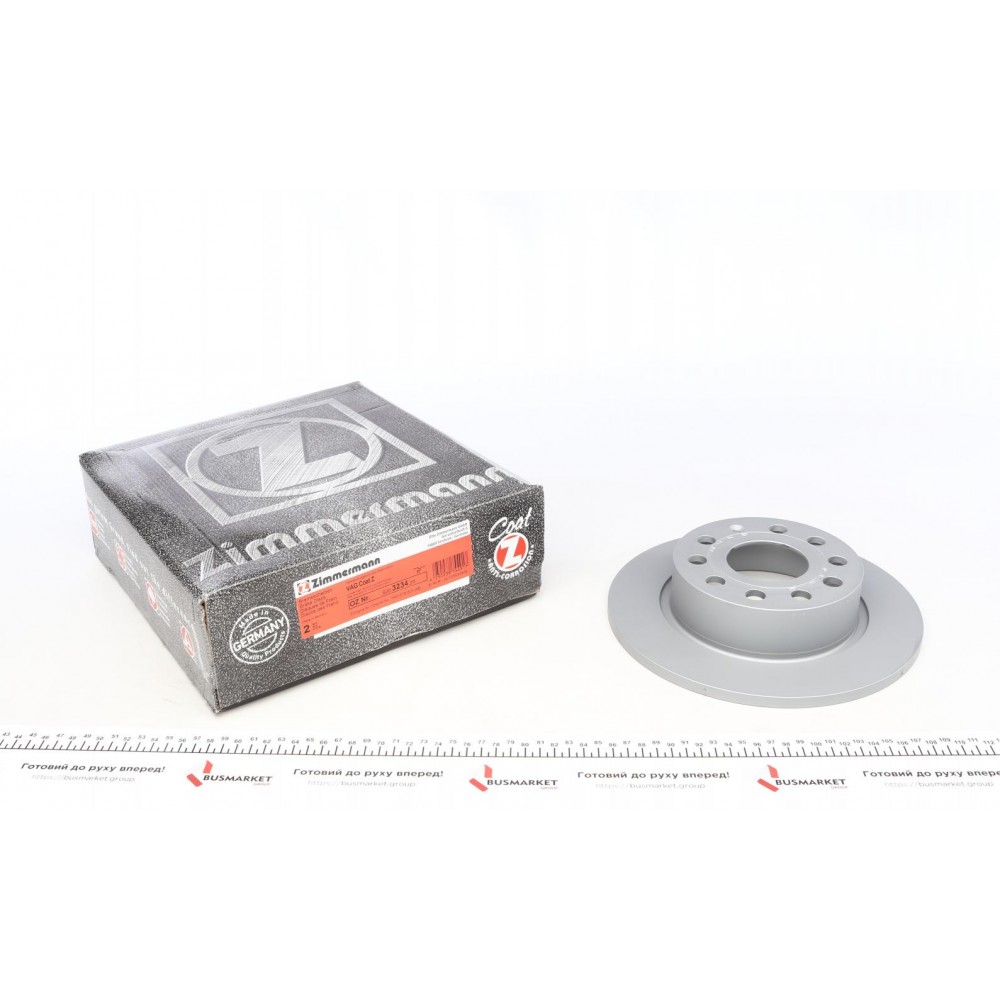 Диск гальмівний (задній) Audi A3//VW Caddy III 04-15/Skoda Octavia III/IV 03- (253x10)(з покриттям)