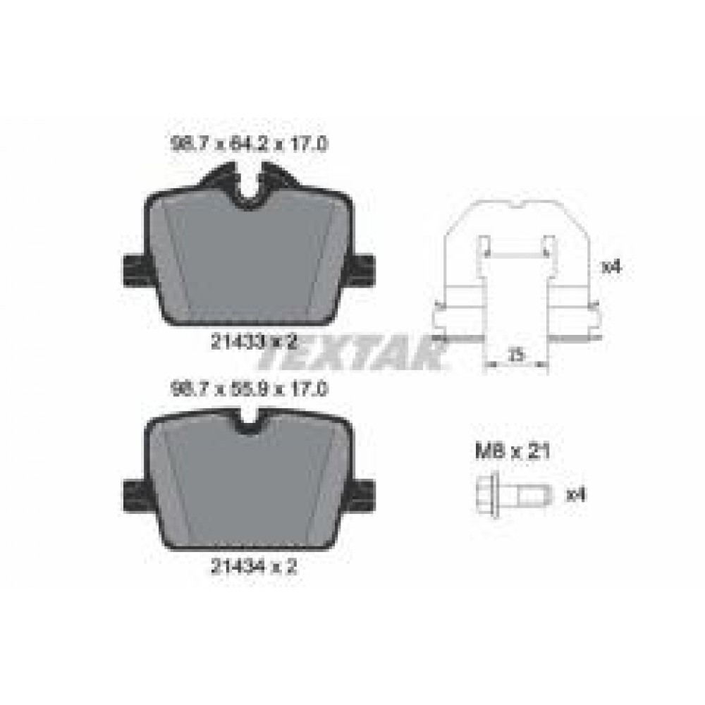Колодки гальмівні (задні) BMW 3 (G20/G21/G80/G81)/Z4 (G29) 18-/4 (G22/G82) 20-(з датчиком) (Trw) Q+