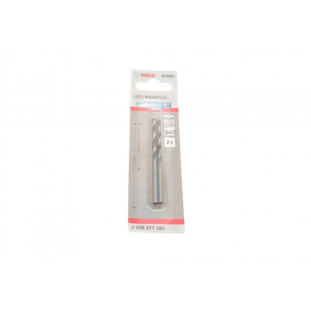 Набір свердл HSS PointTeQ (4.0mm) К-кт 2 шт. (по  металу)