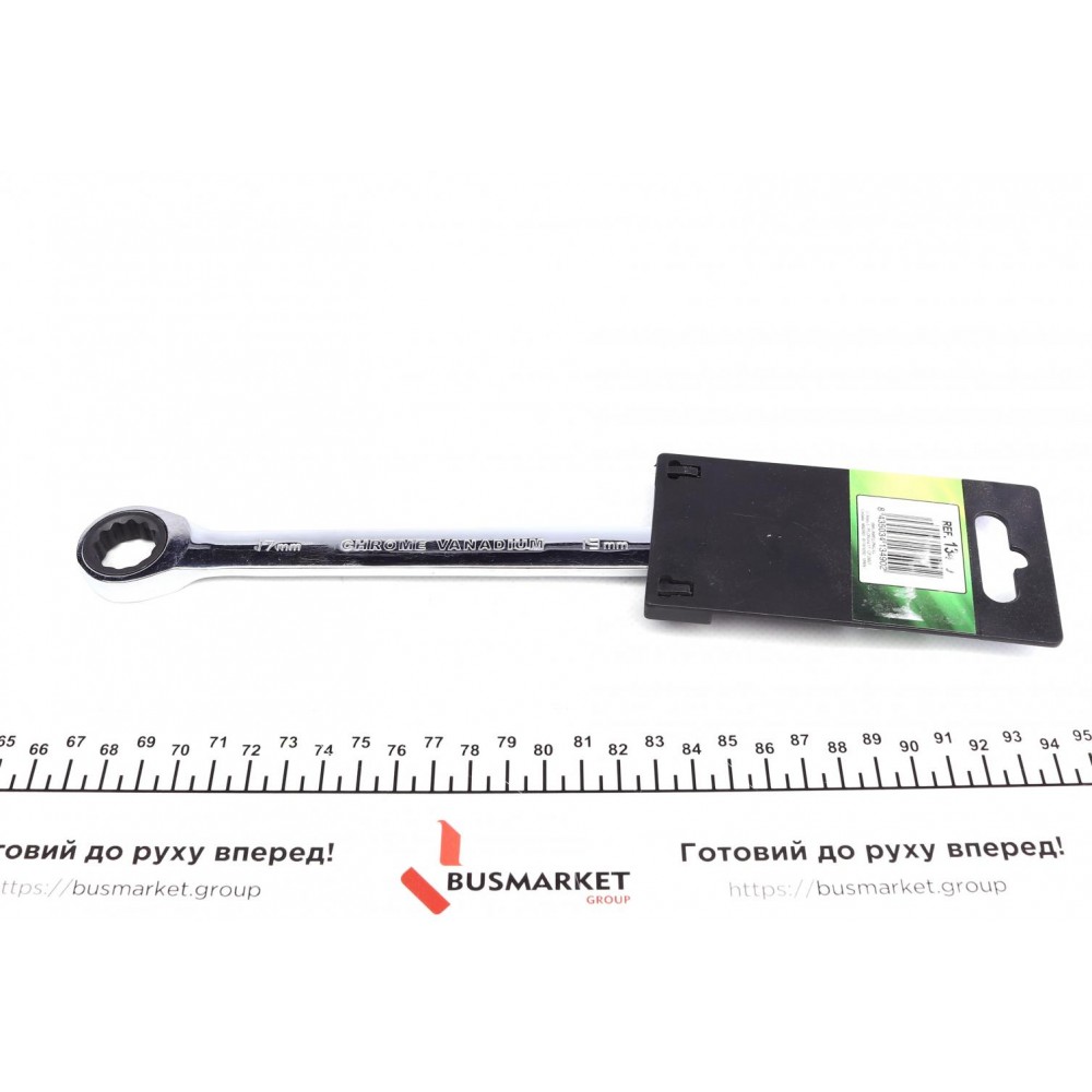 Ключ 12-гранний плоский-кільцевий з тріскачкою (17x19mm13490)