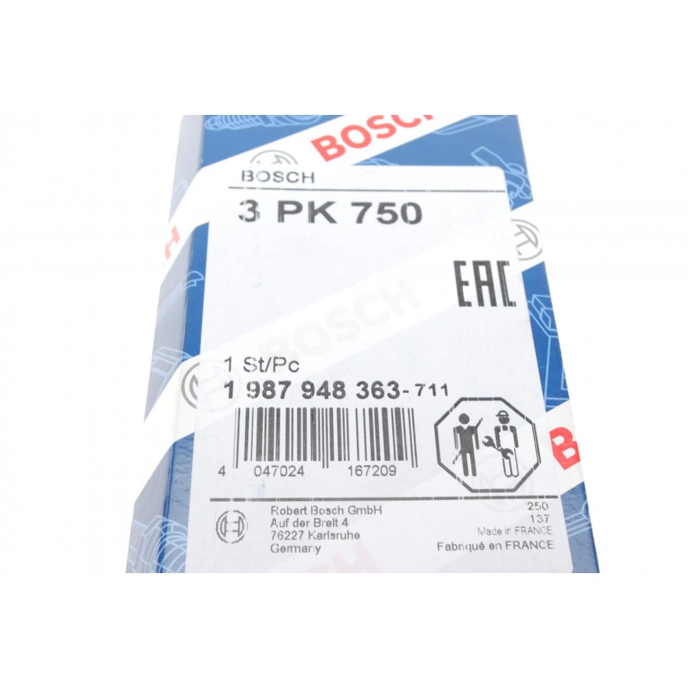 Ремінь генератора Renault Kangoo/Clio II 1.2 01-/Dacia Logan/Sandero 1.2 16V 06- (3PK750)