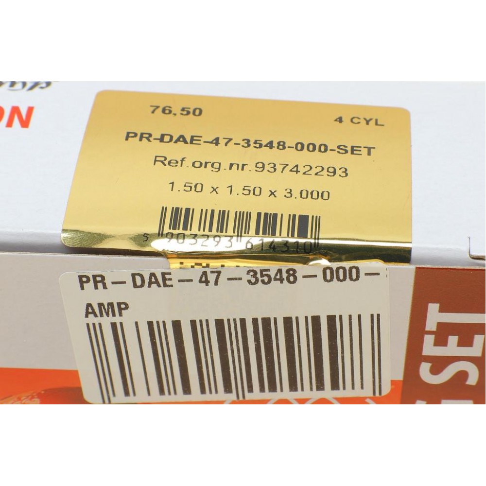 Кільця поршневі Daewoo Lanos 1.4/1.5i 97-01 (76.50mm/STD) (1.5-1.5-3) (к-кт 4 циліндри)