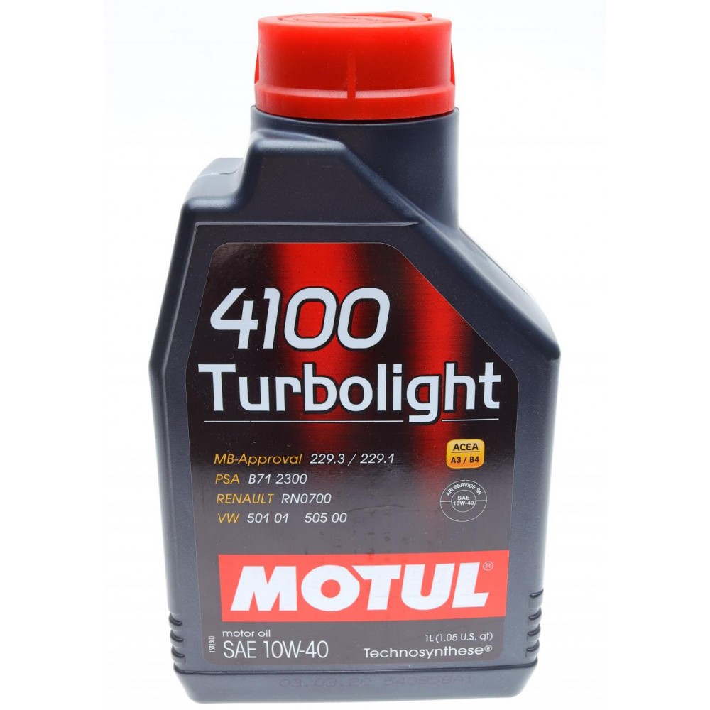 Олива 10W40 Turbolight 4100 (1L) (VW 501.01/505.00/MB 229.3/RN 0700/PSA B71 2300) (102774)