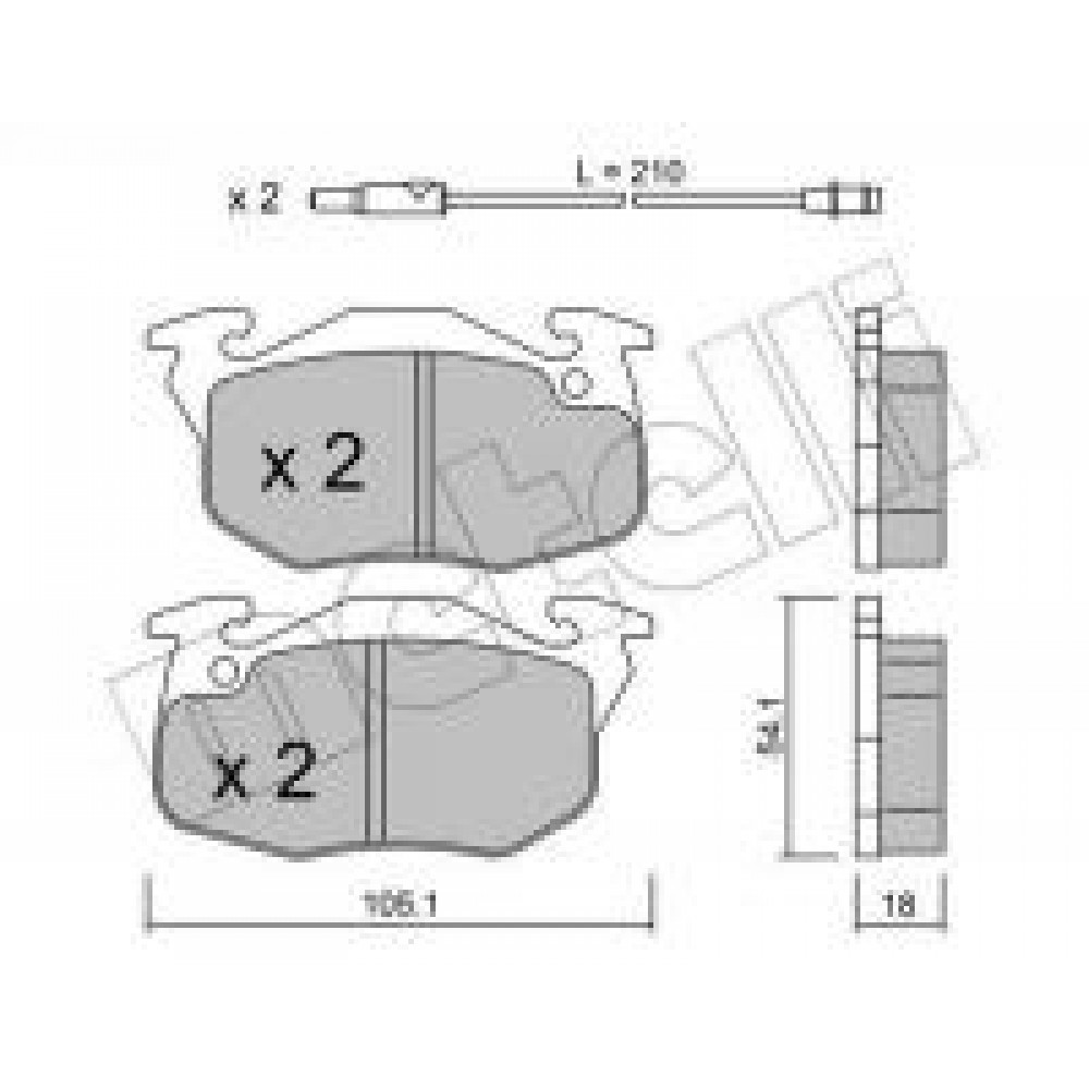 Колодки гальмівні (передні) Peugeot 106 91-04/205/305/309/405 82-98/Renault Clio 91-98 (з датчик.)