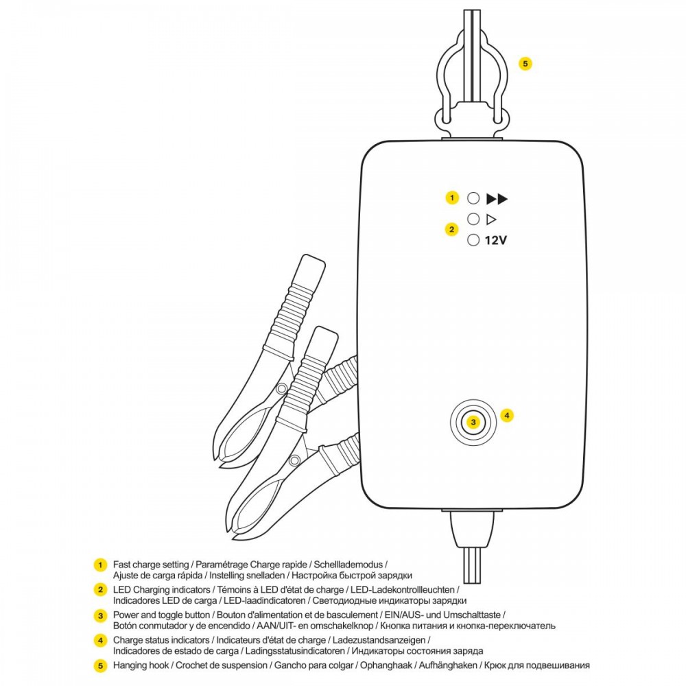 Зарядний пристрій (12v-4A) (Ca/Ca; GEL; VRLA; EFB; AGM/до 140Ah/для авто до 2л/швидка зарядка)