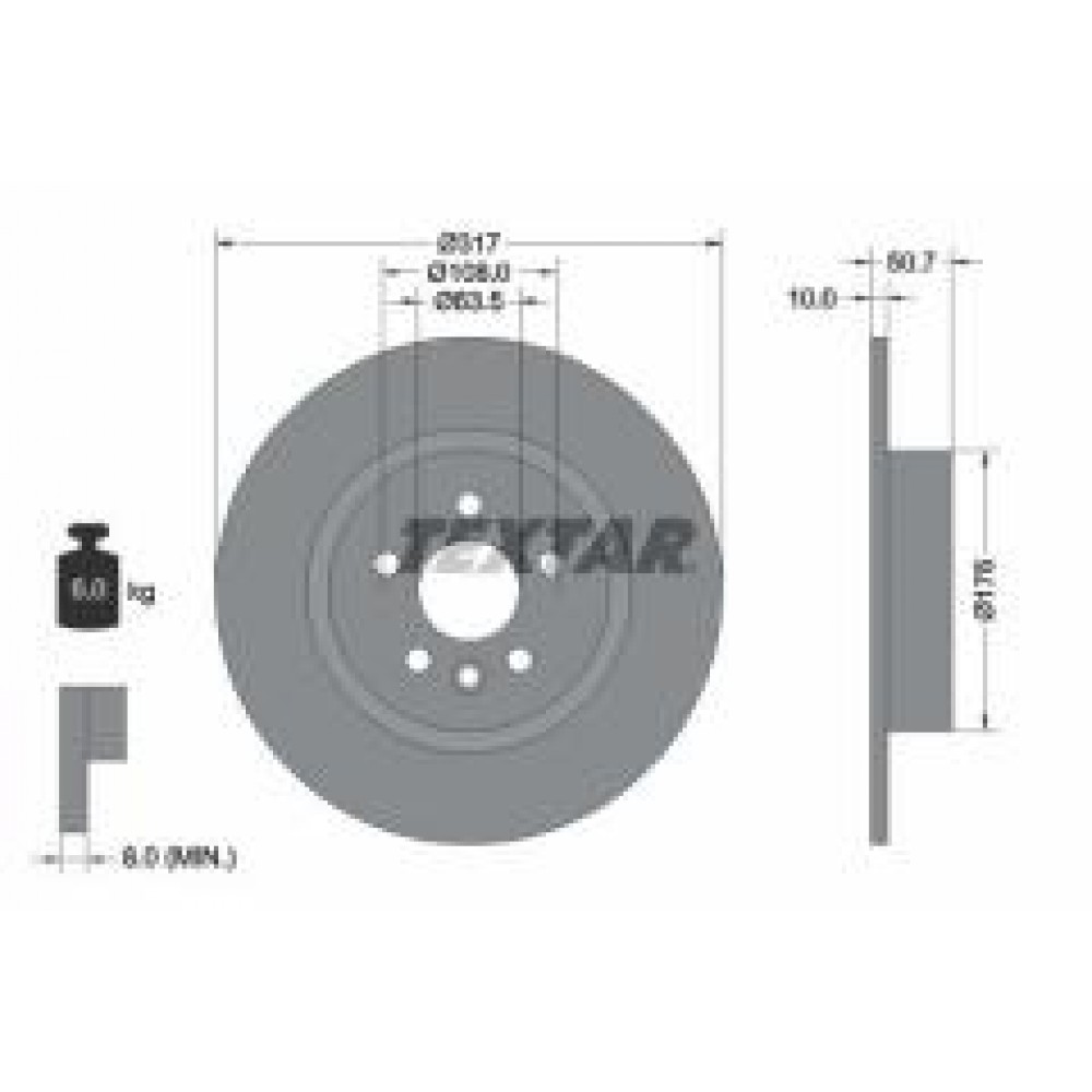 Диск гальмівний (задній) Land Rover Range Rover 2.0/2.2D 4x4 11- (317x10) PRO