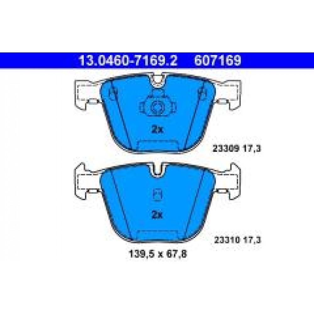 Колодки гальмівні (задні) BMW 5 (E60/65)/X5 (E70/F15)/X6 (E71/E72) 3.0-4.4 08- (Ate)