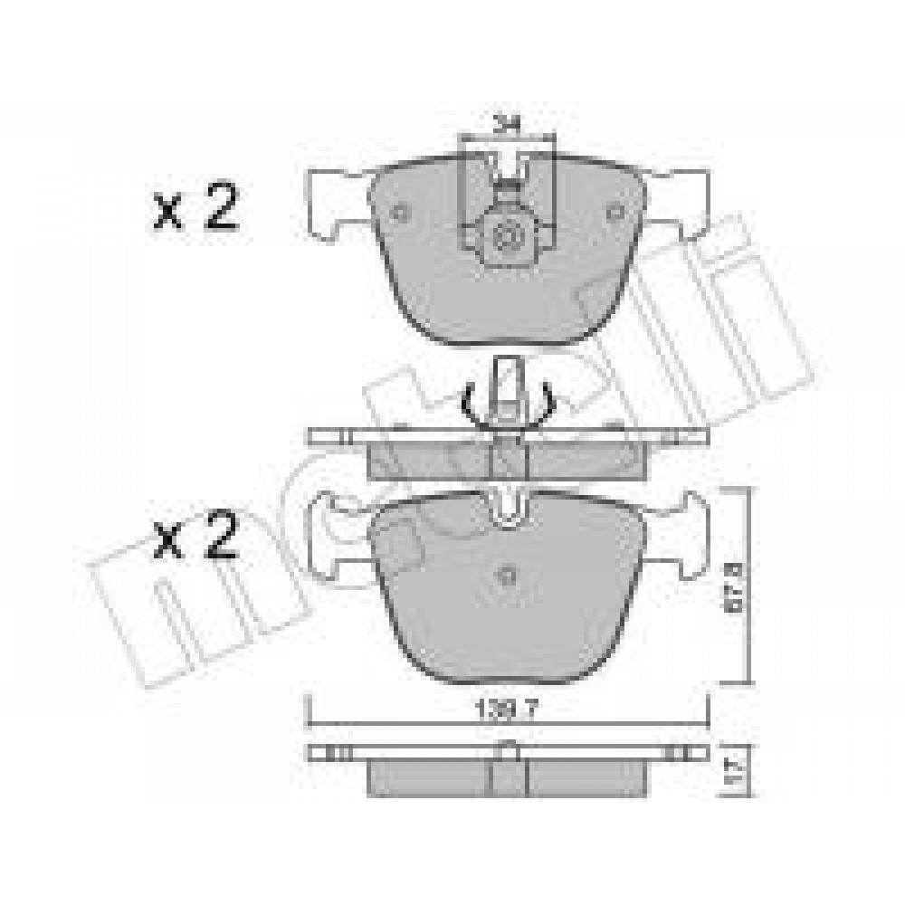 Колодки гальмівні (задні) BMW 5 (E60/65)/X5 (E70/F15)/X6 (E71/E72) 3.0-4.4 08-