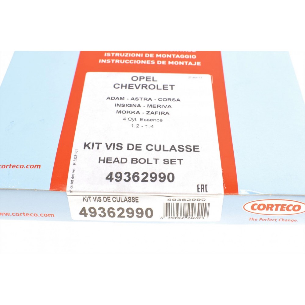 Болти головки (к-кт 12шт.) Chevrolet Aveo/Opel Astra J/Insignia/Zafira C 1.2-1.4LPG 08-
