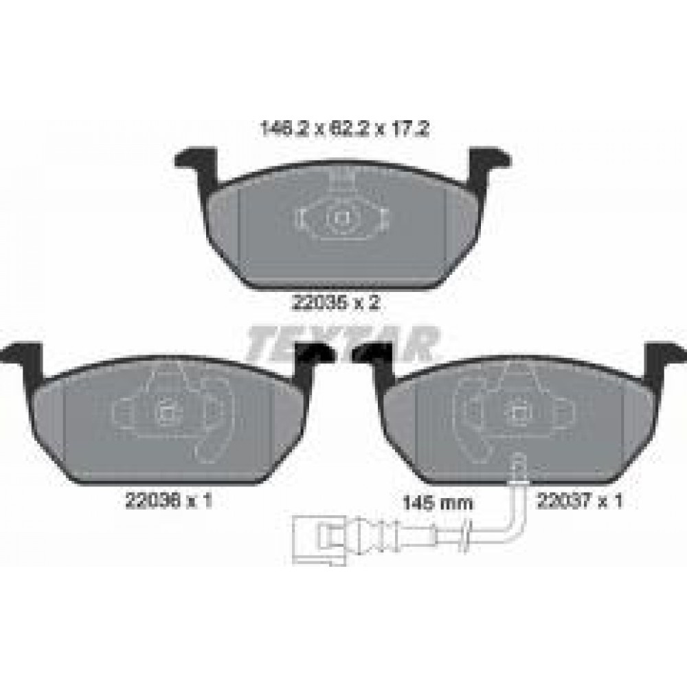 Колодки гальмівні (передні) Audi A3/VW Golf VII 12- (з датчиком) (Teves) Q+