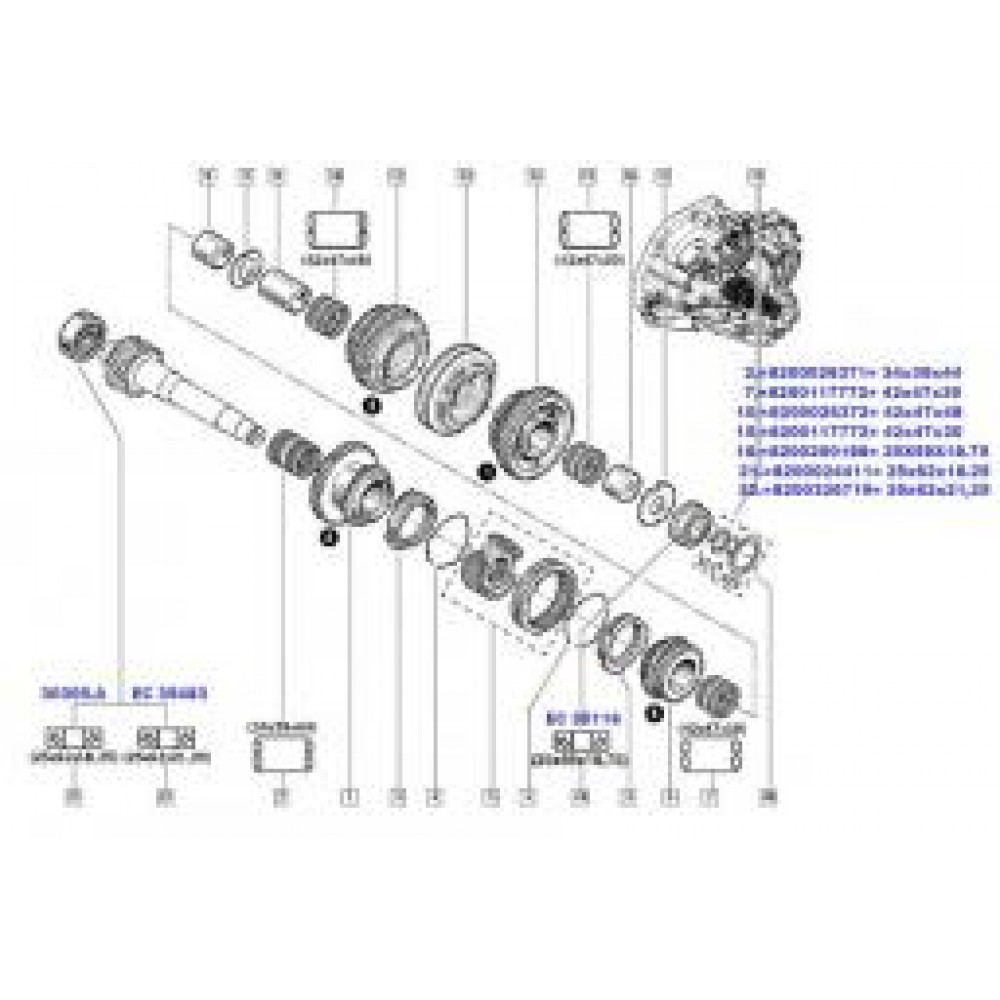 Підшипник КПП Renault Trafic 01-/Master 98- (25x54/59x18,75) PK5, PK6