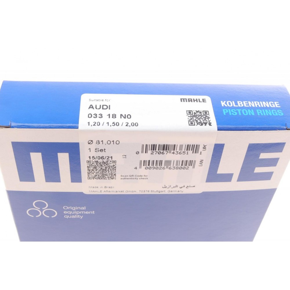 Кільця поршневі Audi A6 2.4 04-08 (81.01mm/STD) (1.2-1.5-2)