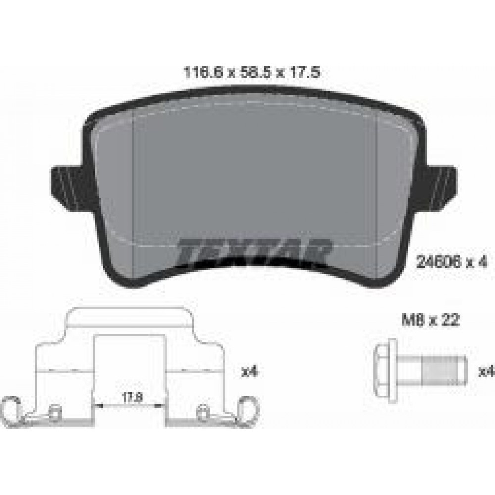 Колодки гальмівні (задні) Audi A4/A5/Q5 07- (Lucas; 300mm) Q+