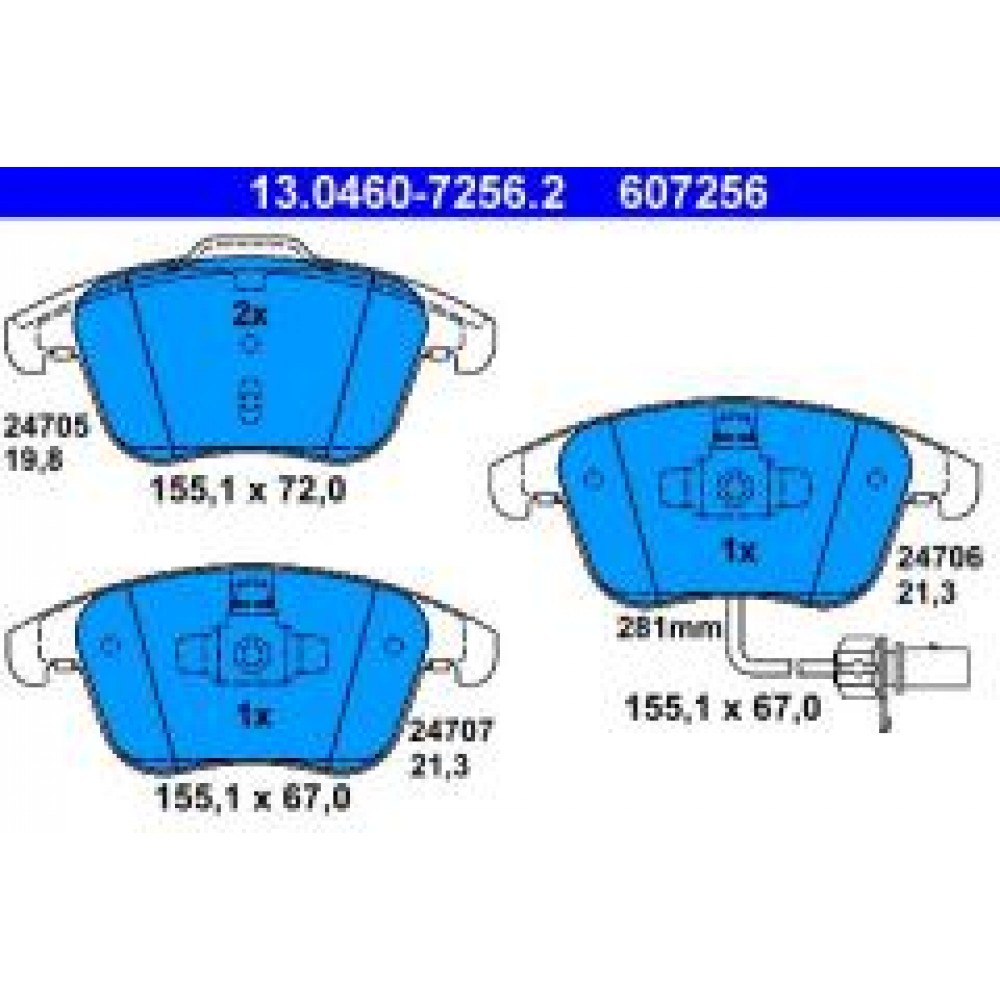 Колодки гальмівні (передні) Audi A4/A5 07- (Ate) (з датчиком)