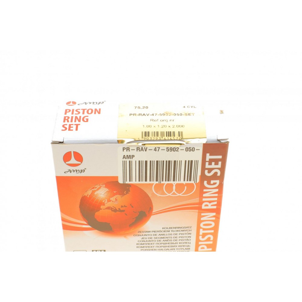 Кільця поршневі Ravon R4 1.5 16- (+0.50/75.00mm) (1.0x1.2x2.0)