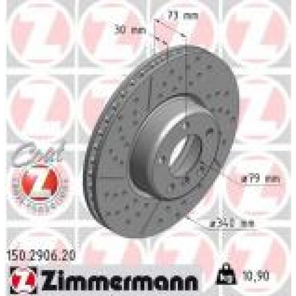 Диск гальмівний (передній) BMW 1 (F20/F21)/3 (F30/F80) (340x30) (з покриттям) (з прорезом)