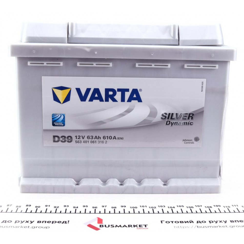Акумуляторна батарея 63Ah/610A (242x175x190/+L/B13) Silver Dynamic D39