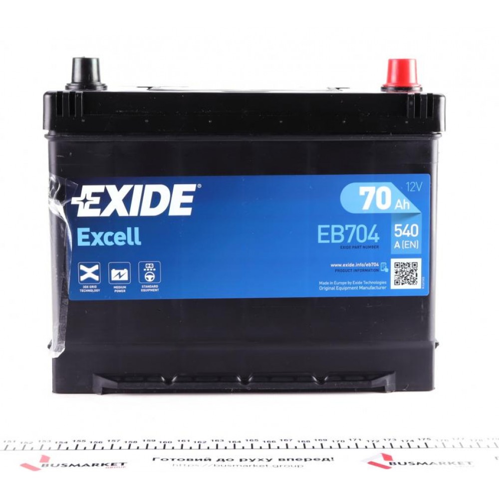 Акумуляторна батарея 70Ah/540A (270x173x222/+R/B9) Excell Азія