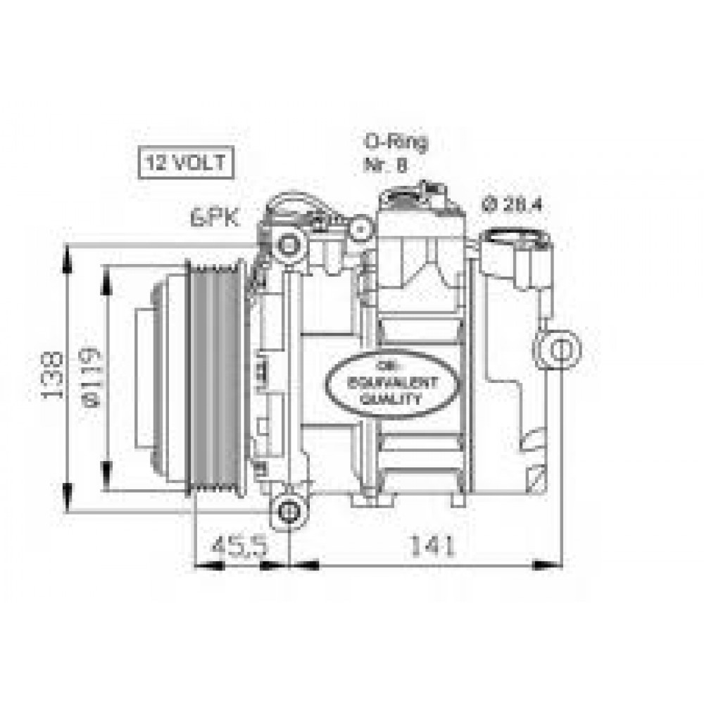 Компресор кондиціонера MB Sprinter CDI -06 (d=119mm)