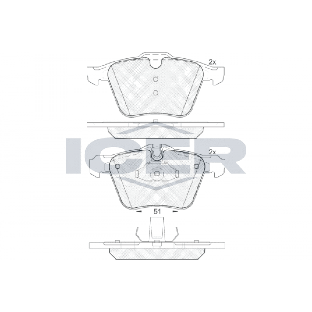 Колодки гальмівні (передні) Jaguar S-Type II 98-08/XF 08-15/XJ 03-/XK II 06-14
